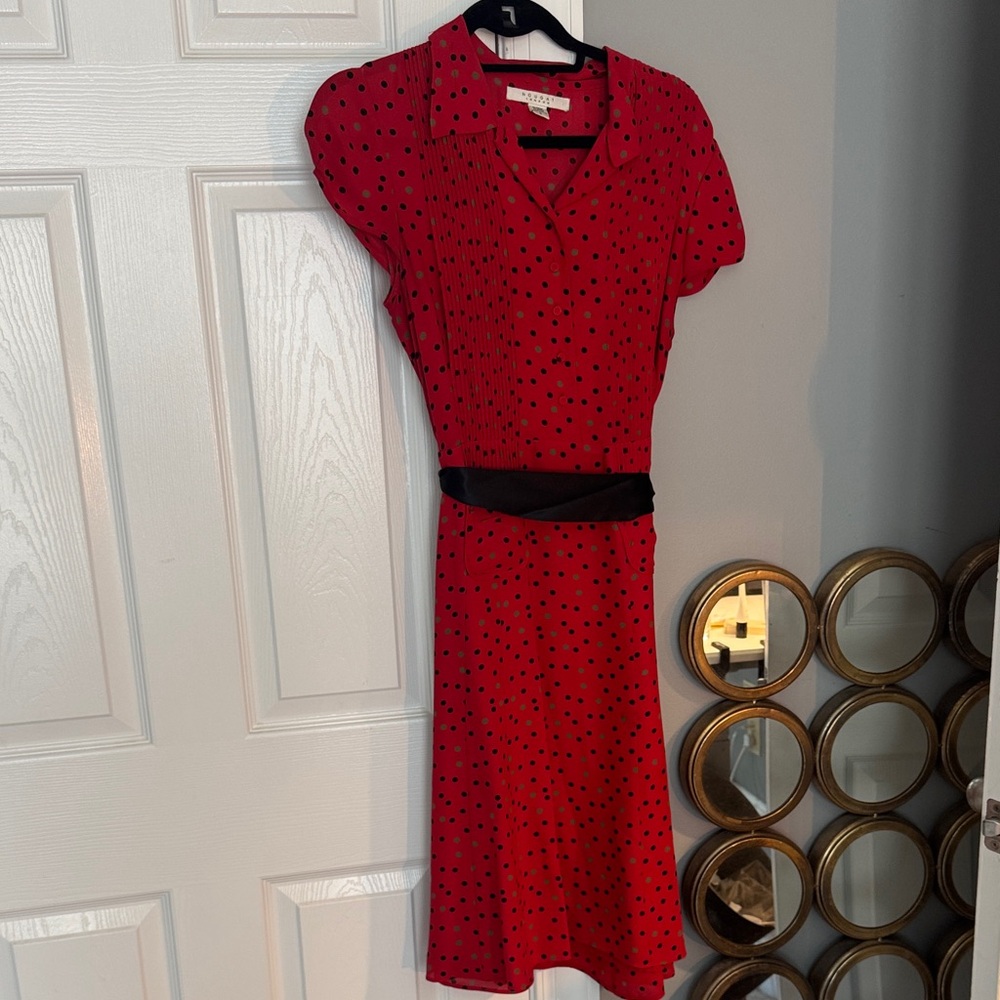 Red Polka Dot Dress- Nougat London perfect condition size 2
